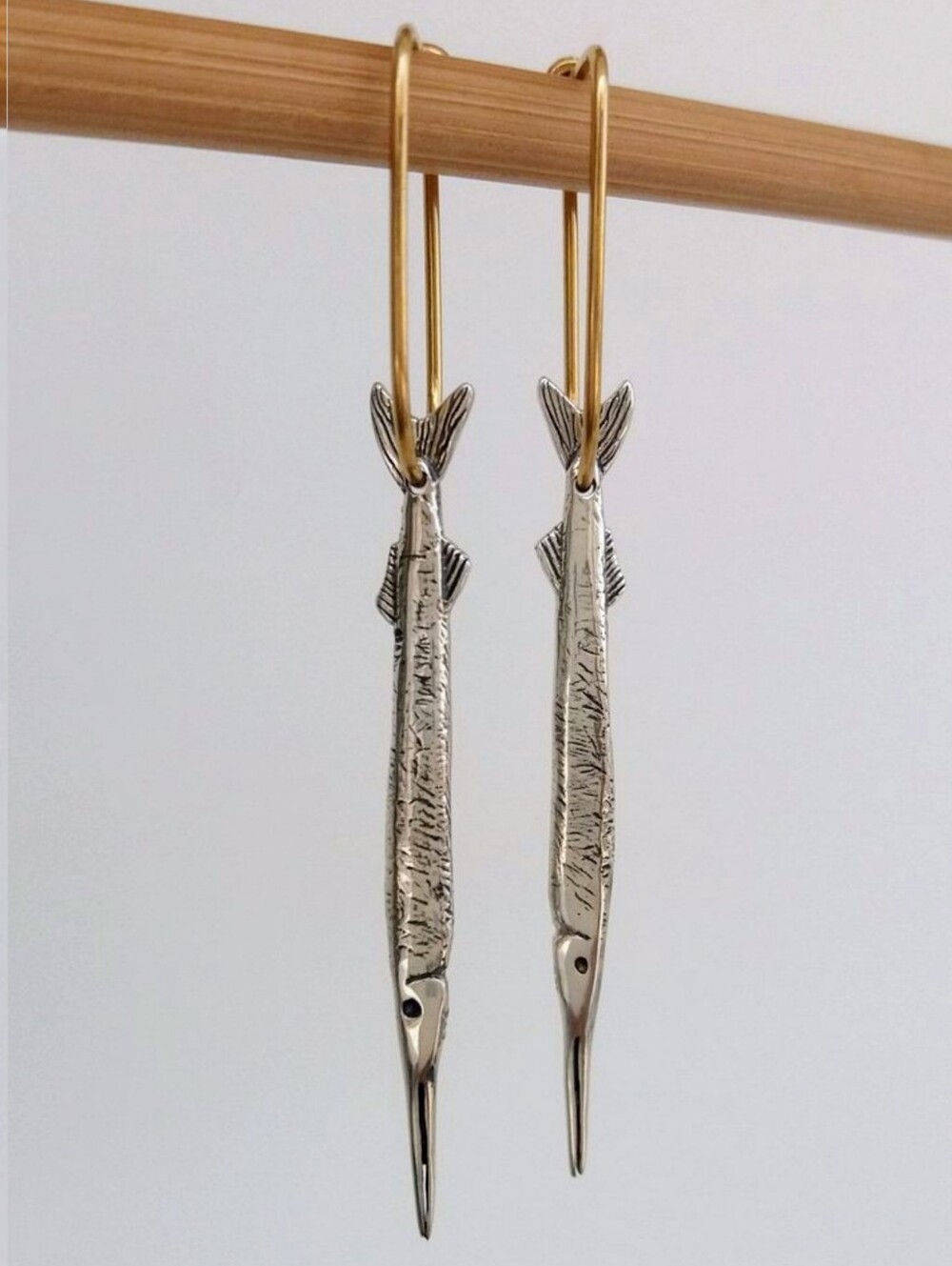 Minimalist & Delicate Fish Earrings On Hooks NWOT